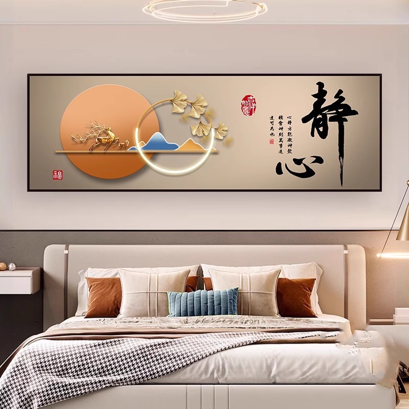 寝室のベッドサイドの絵画自己粘着壁ステッカーホテル B&B リビングルームのソファの背景の壁の装飾絵画壁紙ステッカー|undefined