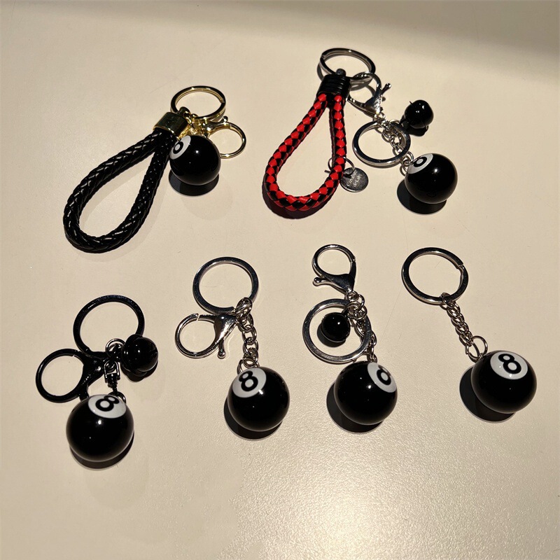 Creative Cute Black Eight Ball Keychain Acrylic Billiards Keychain Men's and Women's Bag Accessories Small Gifts Wholesale Creative Cute Black Eight Ball Keychain Acrylic Billiards Keychain Men's and Women's Bag Accessories Small Gifts Wholesale