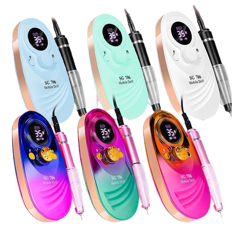 Lijadora de uñas transfronteriza, lijadora de uñas de descarga profesional de alta velocidad, dispositivo de almacenamiento eléctrico, máquina de limpieza de uñas creativa y colorida