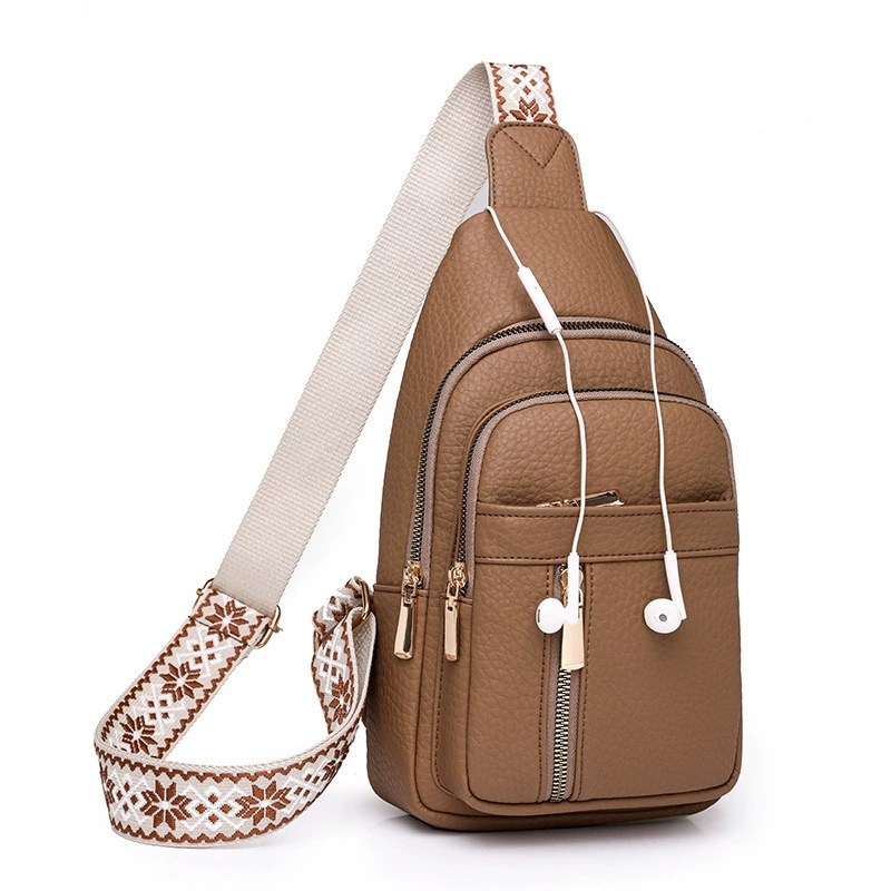 Retro chest bag, universal polyurethane shoulder bag, one-shoulder bag for leisure