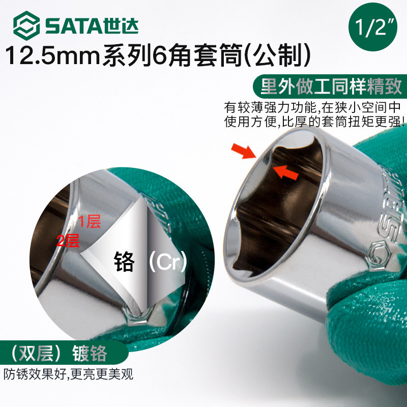 世达大飞套筒1/2外六角套筒头12.5mm套头13-16-17-19-21-24mm工具|undefined