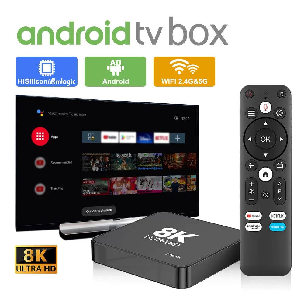 跨境I96高清网络电视接收器机顶盒4K电视盒子蓝牙双WIFI无线tvbox