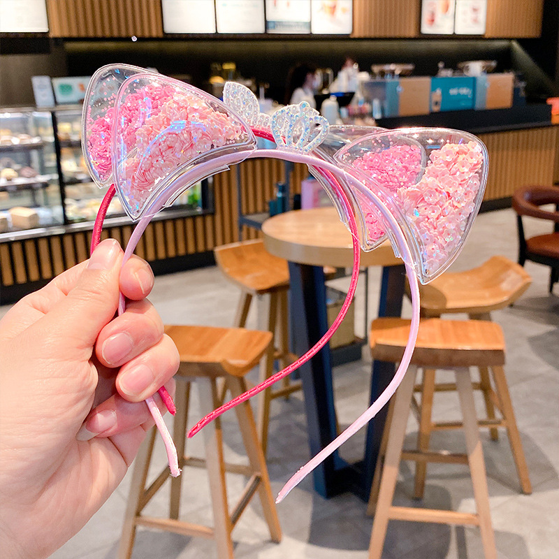 Orecchiette Hair hoop transparent Quicksand Head hoop children girl baby Little Girl princess Hairdressing Card issuance lovely