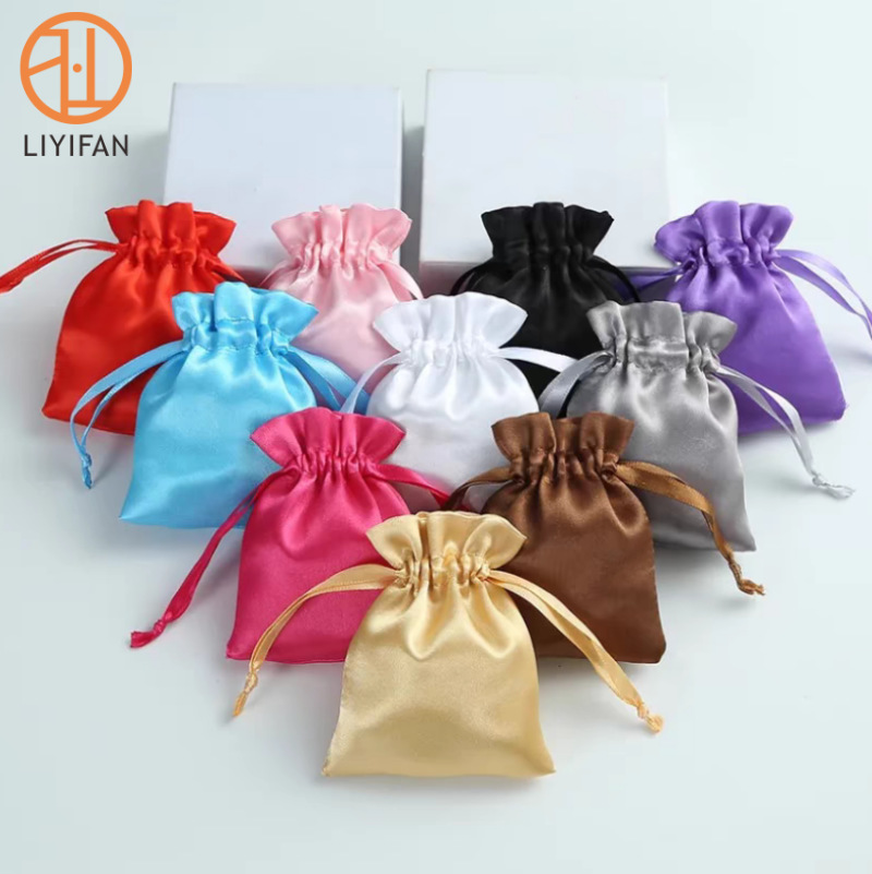 仿真丝束口袋色丁布抽绳袋首饰珠宝袋化妆品精油礼品丝绸包装袋
