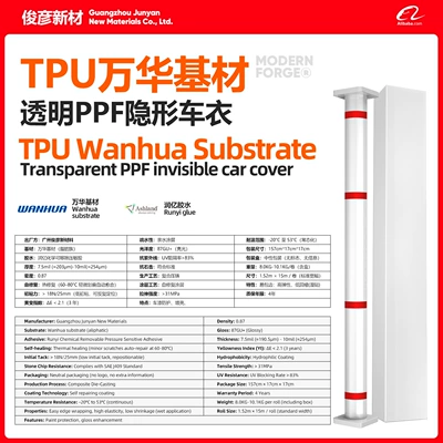 TPU paint protection film, Wanhua base material, invisible car wrap, transparent, glossy black, matte PPF car wrap film, self-healing, for cross-border sales