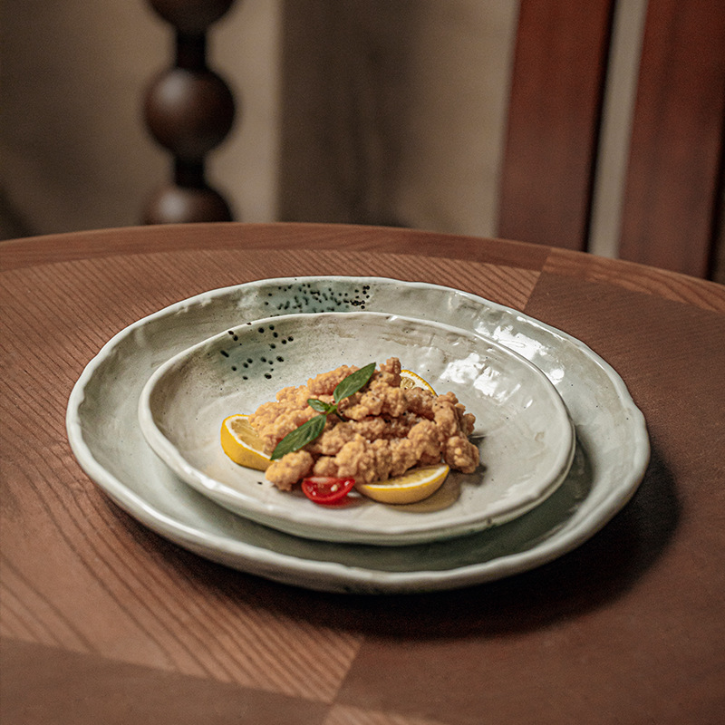 Serie de Kochi, viento silencioso, platos de cerámica de forma especial, platos de comedor, platos de comedor, exportación transfronteriza de cubiertos residenciales