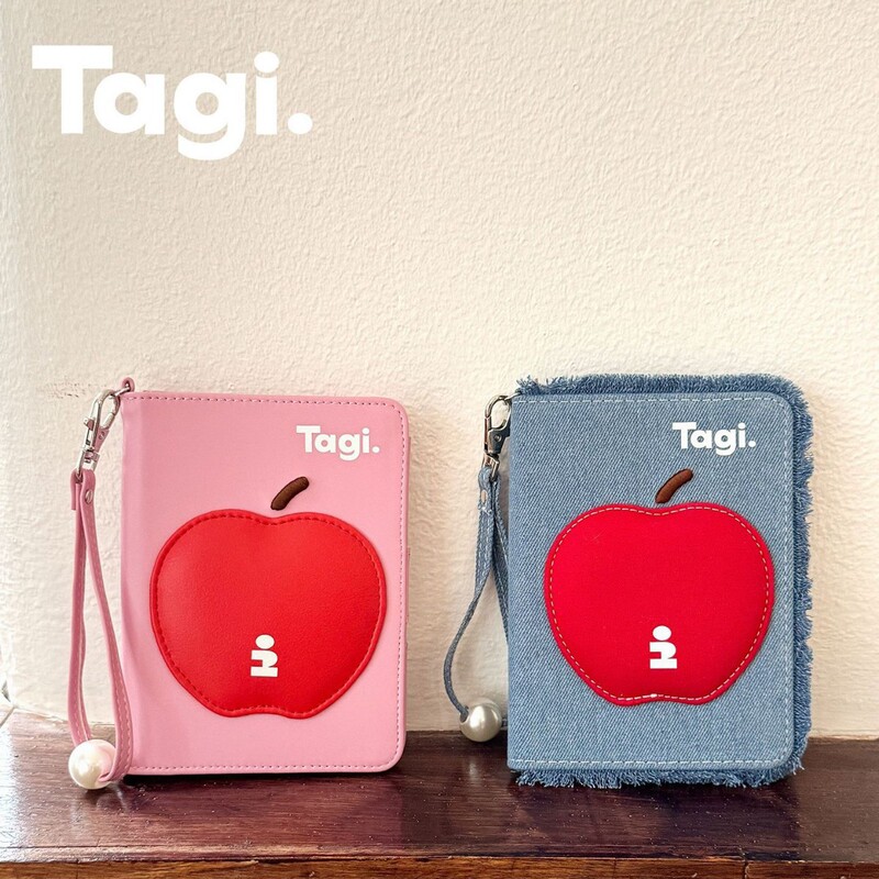 Tagi Pingping an'An Id Holder New Women's Wallet Cute Card Holder Apple Denim Passport Holder Storage Bag