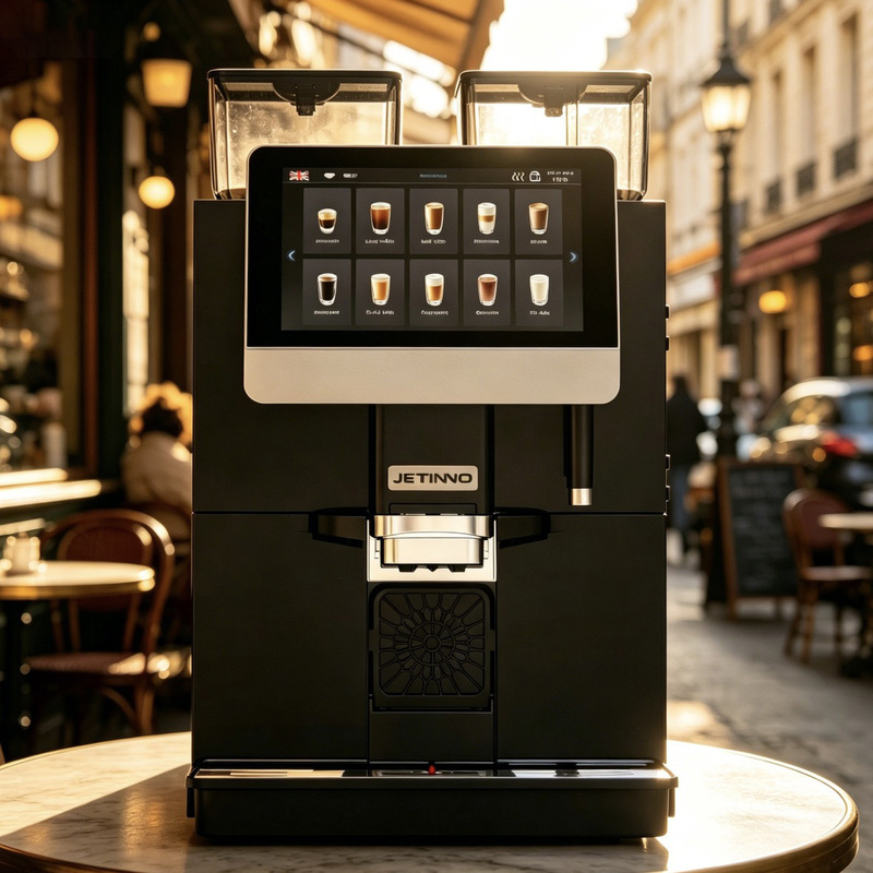 Commercial Coffee Machine with Integrated Grinding and Brewing Technology, Techno Jl32, Imported Blade Grinder, Office Use, American-Style Freshly Ground, Fully Automatic Coffee