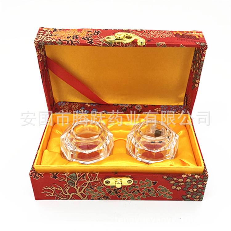 Yellow Dragon Brocade Gift Box Empty Display Case for Jewelry and Crystal Keepsakes preparation