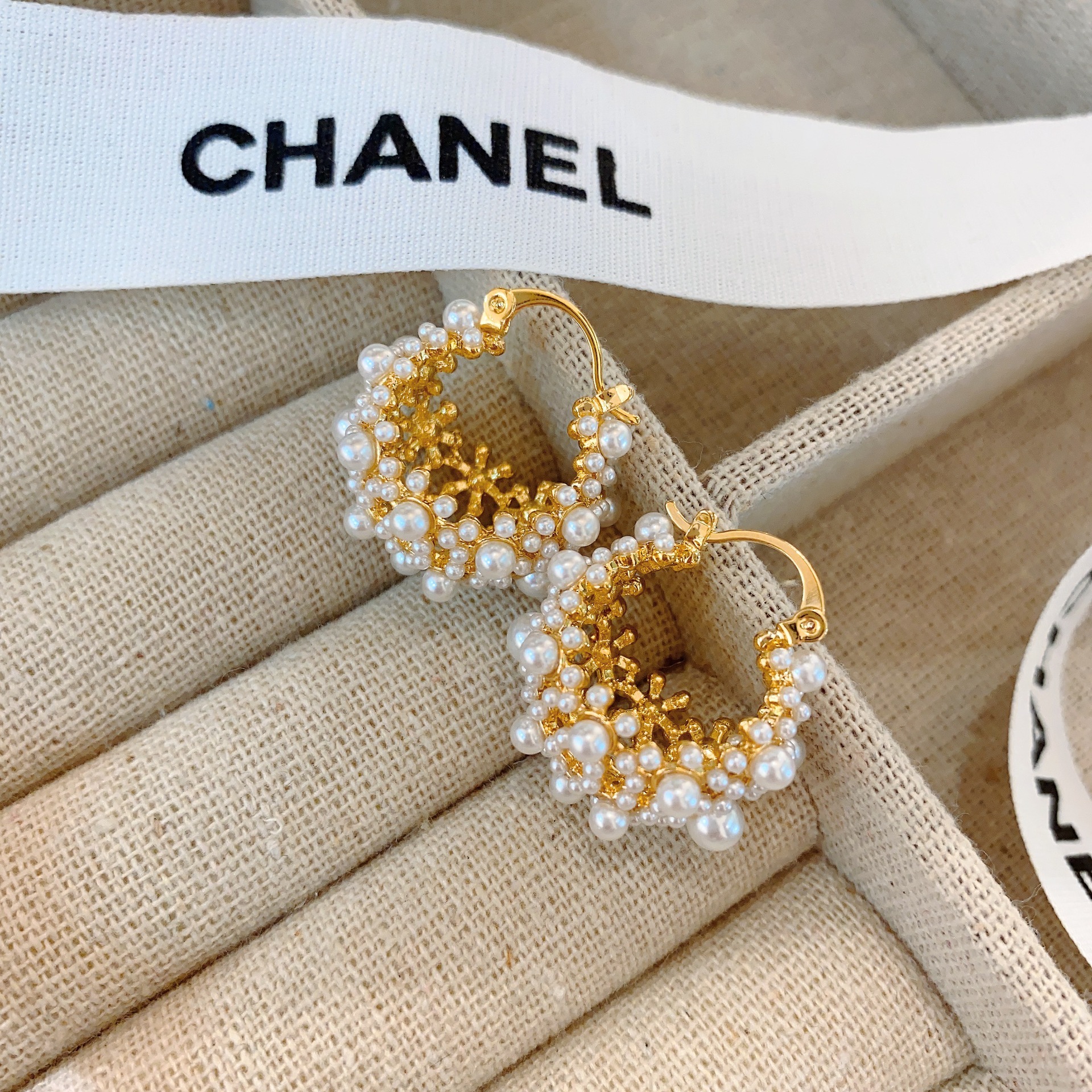 30g Weight Artificial Pearls Inlay Material 1 Pair Retro Geometric Plating Inlay Copper Artificial Pearls Earrings