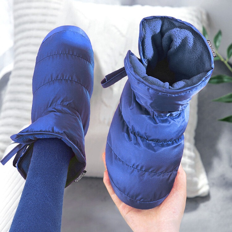 Autumn and Winter Warm Cotton Shoes for Women, Non-Slip down Cotton Slippers, Fleece-Lined Indoor High-Top Snow Boots, Closed-Toe Maternity Shoes