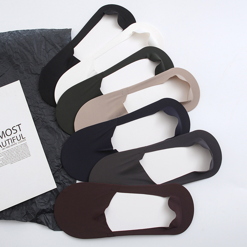 Spring and Summer Thickened Terry Bottom Ice Silk Invisible Korean Style Shallow Men's Socks Japanese Solid Color Boat Socks Thin Women's Socks Wholesale Spring and Summer Thickened Terry Bottom Ice Silk Invisible Korean Style Shallow Men's Socks Japanese Solid Color Boat Socks Thin Women's Socks Wholesale