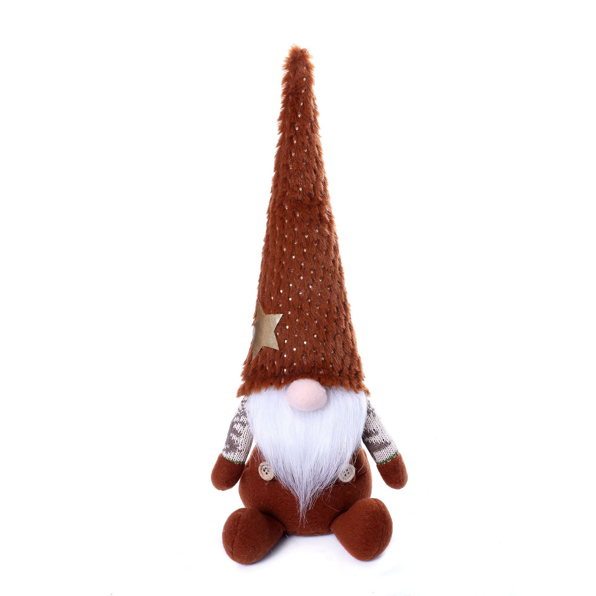 Transfronterizo nuevo nórdico de peluche de punto decoración navideña muñeca sin cara muñeca estrella del bosque Rudolph adornos