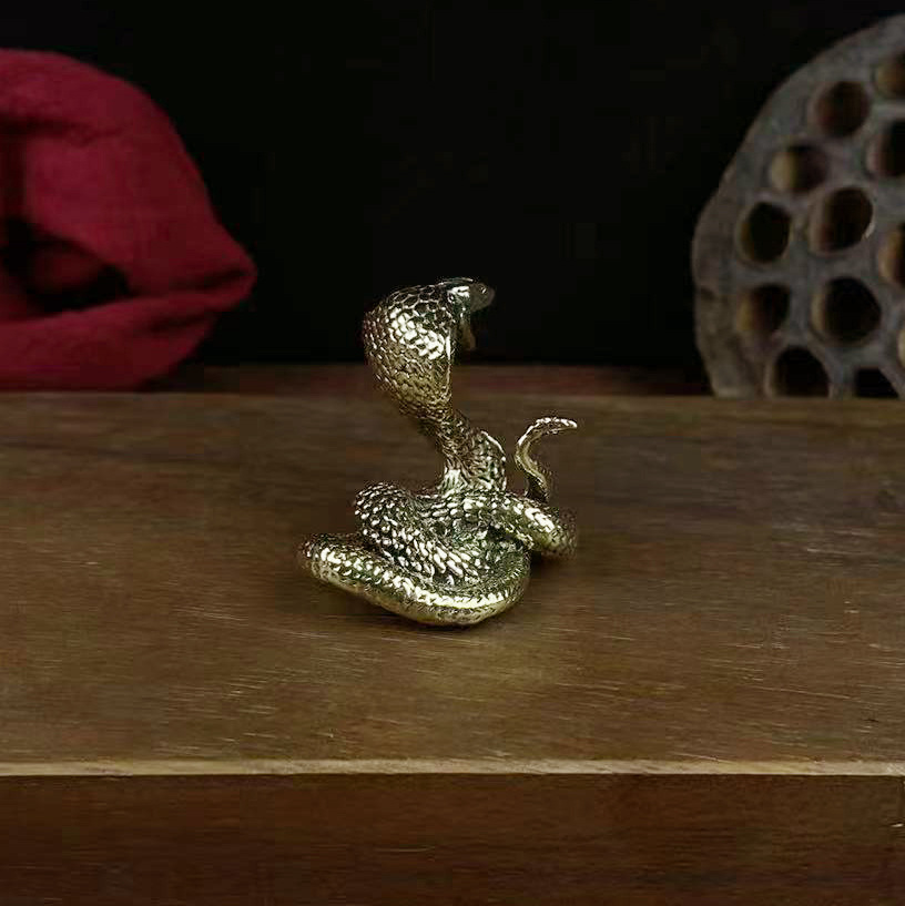 청동 뱀 장식품 황동 조디악 뱀 집 거실 장식 구리 공예품 파이썬 코브라 장식품