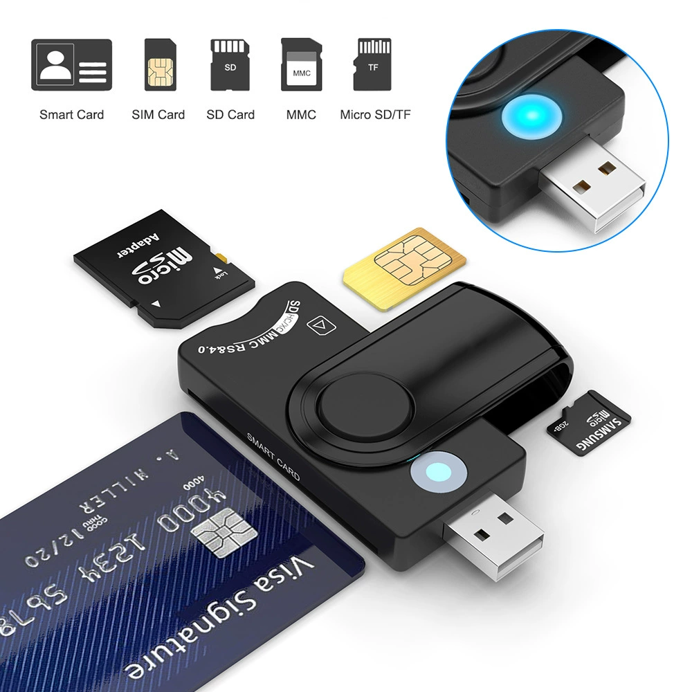 Кросс-борт USB2.0 банковская карта налоговый возврат IC смарт карта SD TF SIM MMC карта многофункциональный считыватель карт
