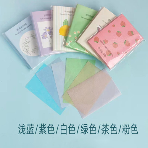 Wholesale flaxseed oil-absorbing paper for men and women's face oil-absorbing, blue film oil-absorbing facial tissue suitable for oily skin