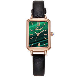 2020抖音手表直播女表复古网红时尚小绿表孔雀石绿盘手表