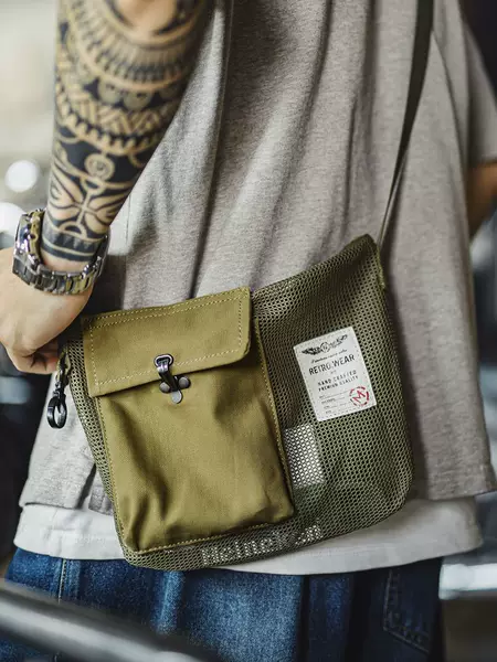 Maden Workwear Mountain Style Outdoor Crossbody Bag Small Bag Lightweight Handbag Functional Handbag Mesh Messenger Bag Men's Summer