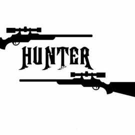 汽车贴纸图片野外狩猎爱好者打猎HUNTER Gun反光贴图个性创意