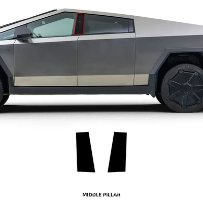 Car paint protective film: for Tesla Cyber Off-Road - middle-column-tpu-transparent-protective-film-tesla-cybertruck