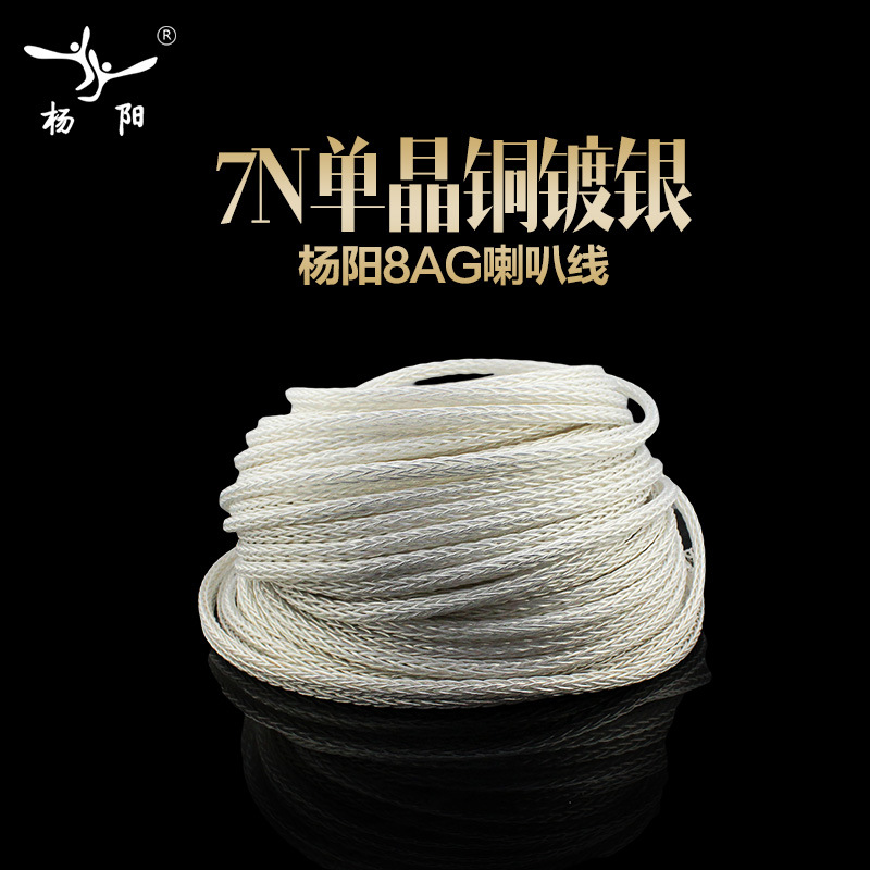Taiwan Yangyang 8AG fever grade main speaker wire 7N single crystal copper silver plated HiFi sound speaker wire connection loose wire