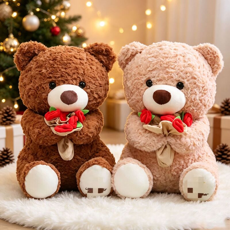 Cute Rose Bear Plush Toy, Hug Bear Doll, Valentine's Day Confession Gift, Women's Plush Toy, Birthday Gift