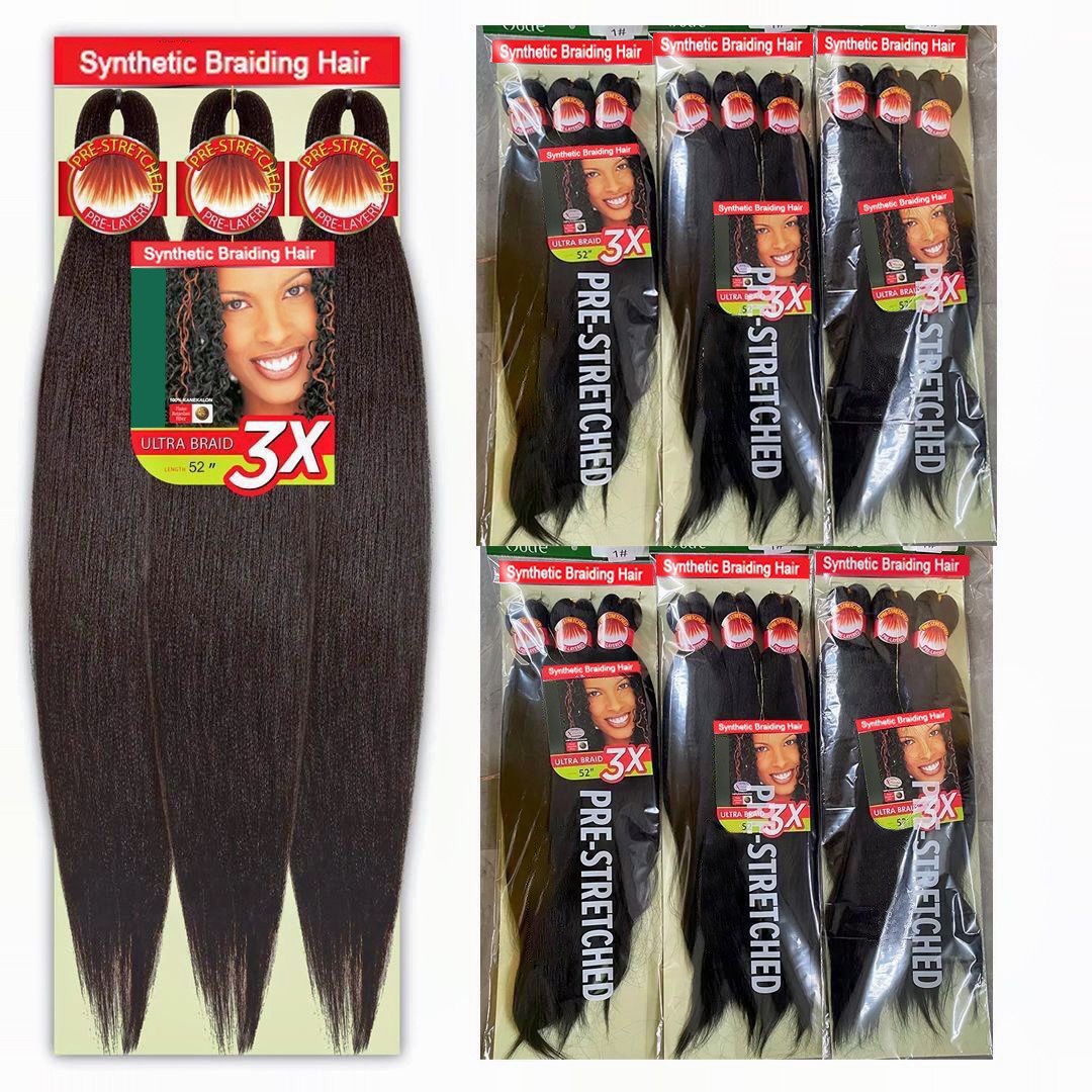 3X Easy trenza cabello frío ignífugo negro pelucina trenza sucia 52inch tres piezas EZ pelucina trenza