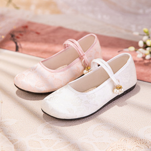 Lunengdan 2025 Spring and Summer New Children's Shoes Women's Comfortable Soft-Soled Antique Flat-Soled Mary Jane Embroidered Shoes