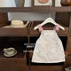 [Dessert cheese] Sweetheart bunny! Baby Girl Cute Pink T-Shirt Cartoon Strand Dress Western Style Sweet Set