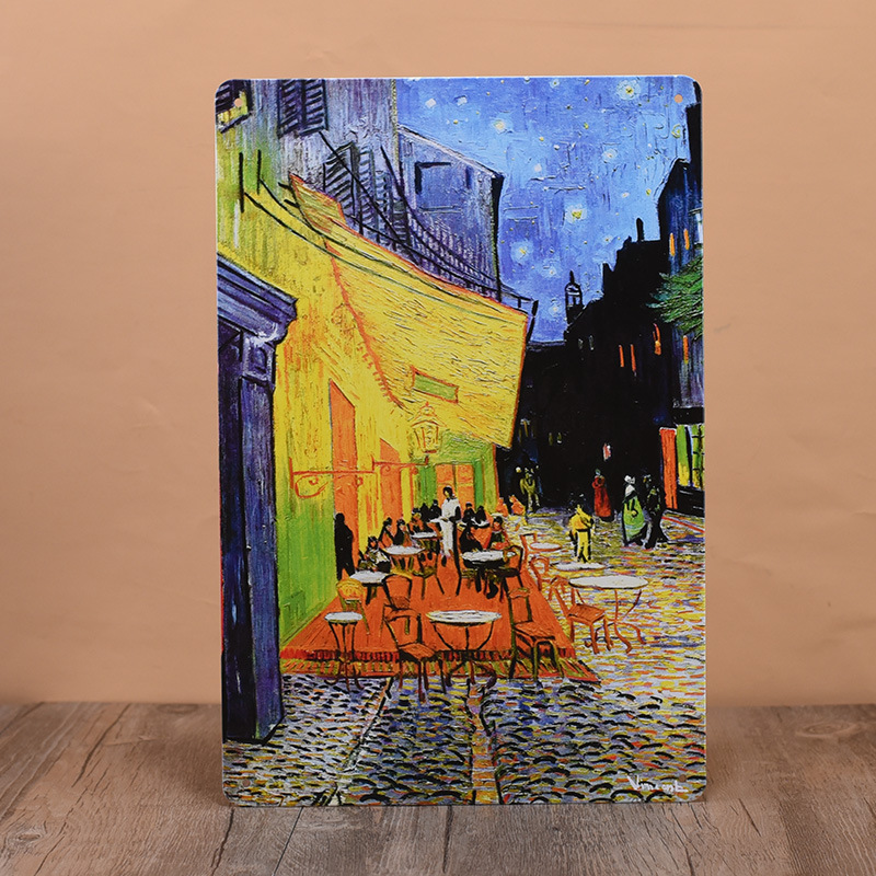 Pintura de hojalata pastoral Flor antigua retro Arte de hierro Pintura colgante pequeña Jardín al aire libre Balcón Decoración de pared Colgante transfronterizo