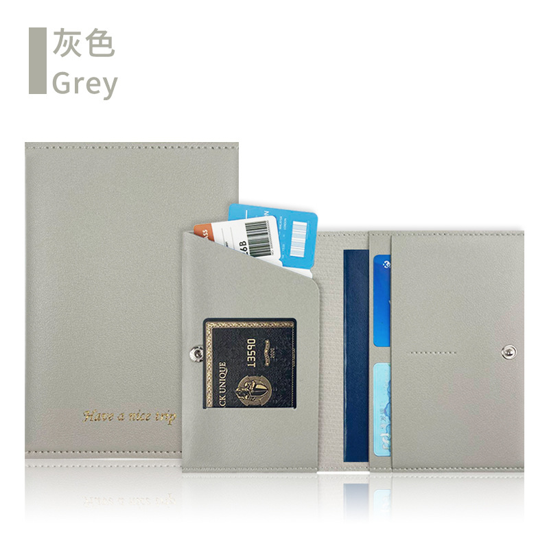 Cubierta protectora de pasaporte de cuero engrosado de cuero transfronterizo multi-funcional pu pasaporte cubierta con hebilla dorada multicolor pasaporte bolsa