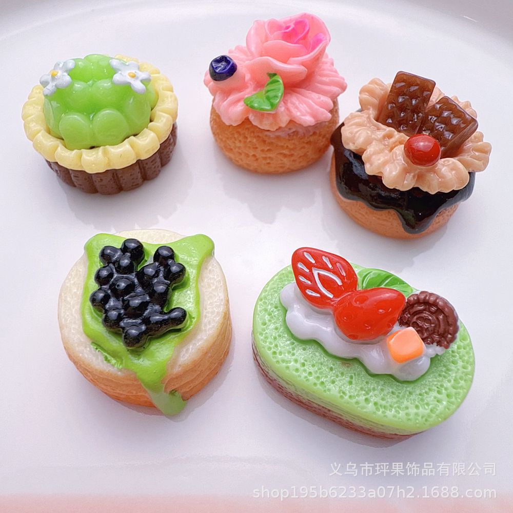 仿真立体玫瑰花朵蛋糕 diy手机壳书包挂件鞋花摆件树脂饰品配件批
