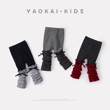 2025秋冬新款婴幼儿加绒加厚毛线裤女宝宝洋气百搭针织堆堆袜裤子