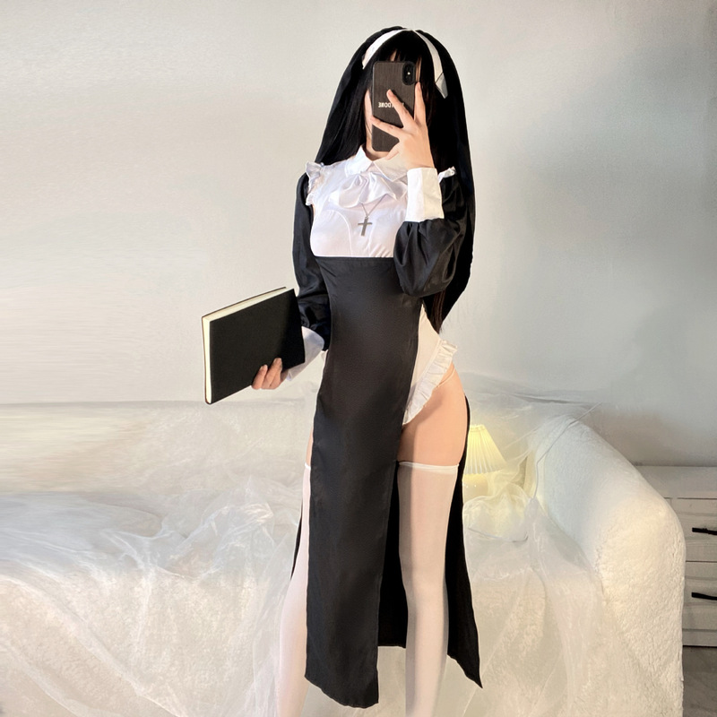 Spot nun cos tights sexy change decoration female clothing trembles nun cross-dressing with cosplay Spot nun cos tights sexy change decoration female clothing trembles nun cross-dressing with cosplay