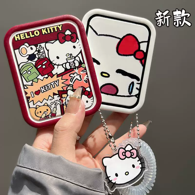 Cute double-sided folding handheld high quality mirror for elementary school students, wholesale