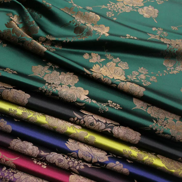 中国风旗袍棉袄蒙古袍藏袍舞台影视服装布料提花织锦缎丝绸布料