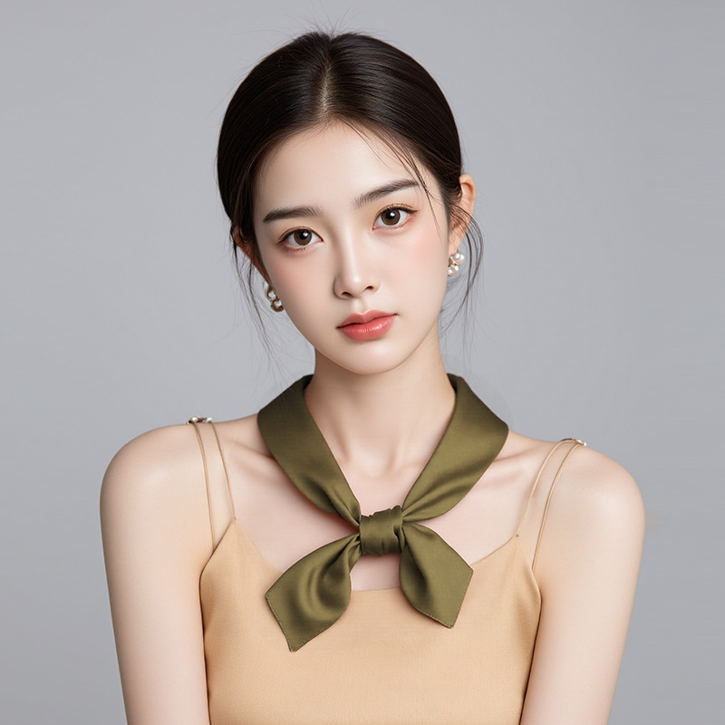 Primavera y verano de color sólido 70 bufandas cuadradas bufandas de seda de moda bufandas de mujer minimalistas bufandas profesionales bufandas