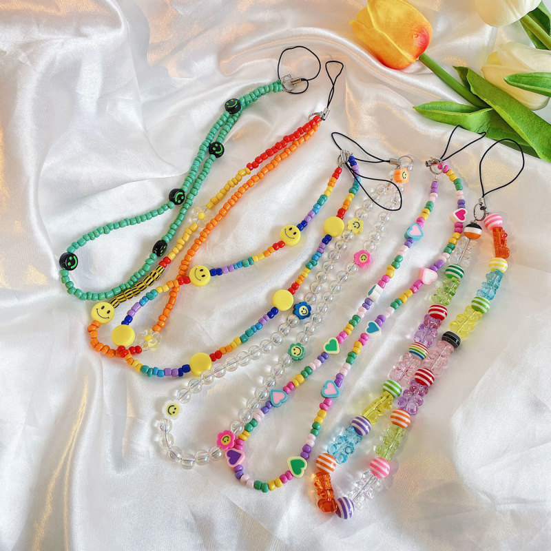 Mobile phone rope school card lanyard key lanyard access card bead chain lanyard bead string jewelry mobile phone lanyard badge bead chain