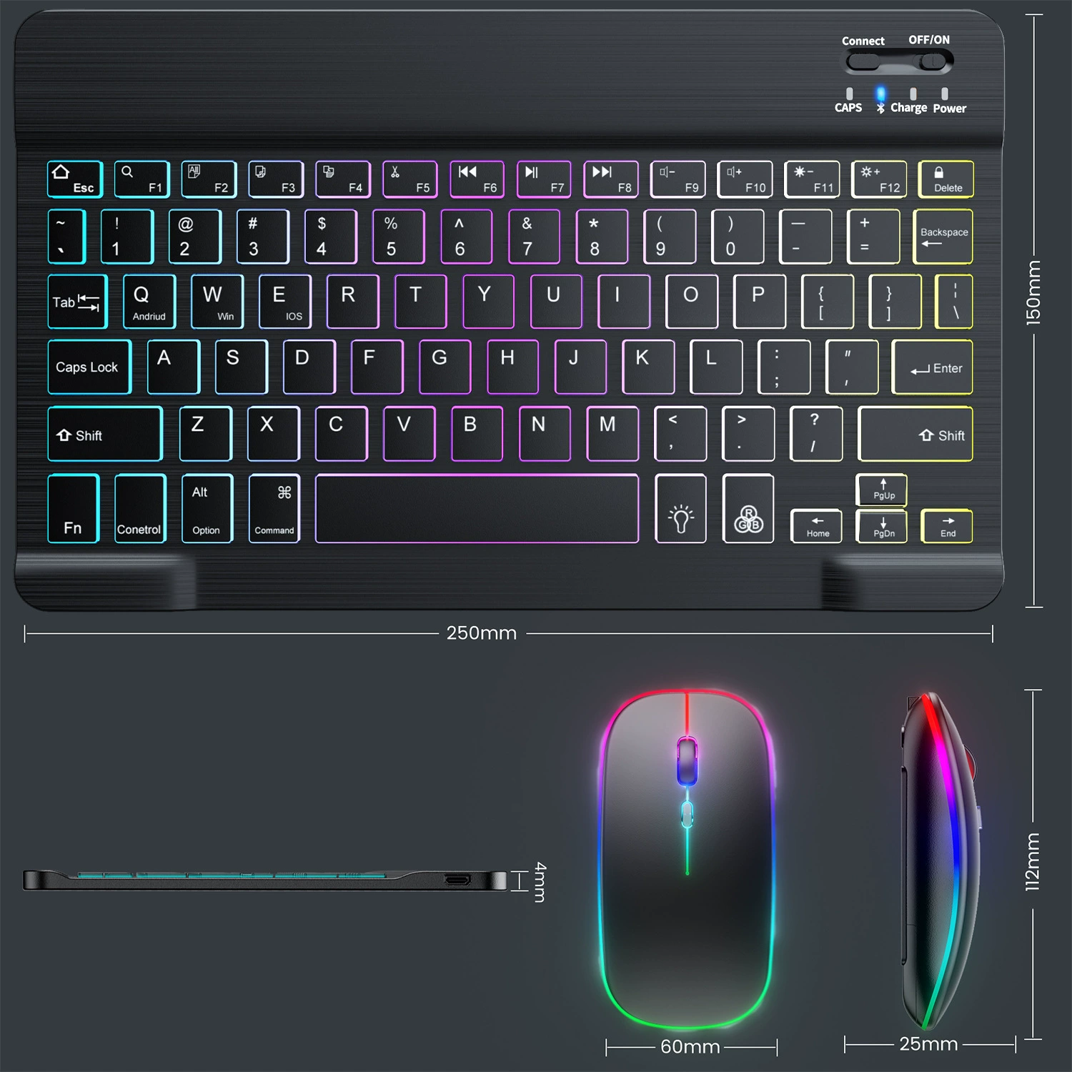 Compatible keyboard, tablet mobile phone, laptop, wireless mouse, set, bluetooth