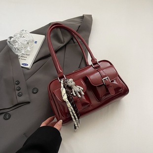 Cross-border Pillow Bag Women's 2025 New Armpit Bag Textile Stylish Shoulder Bag Fashionable All-match commuter Bag