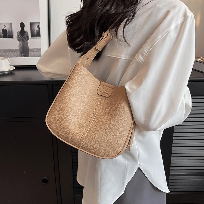 Bolso de hombro de cuero suave para mujer 2023, diseño de nicho, gran capacidad, estilo cubo