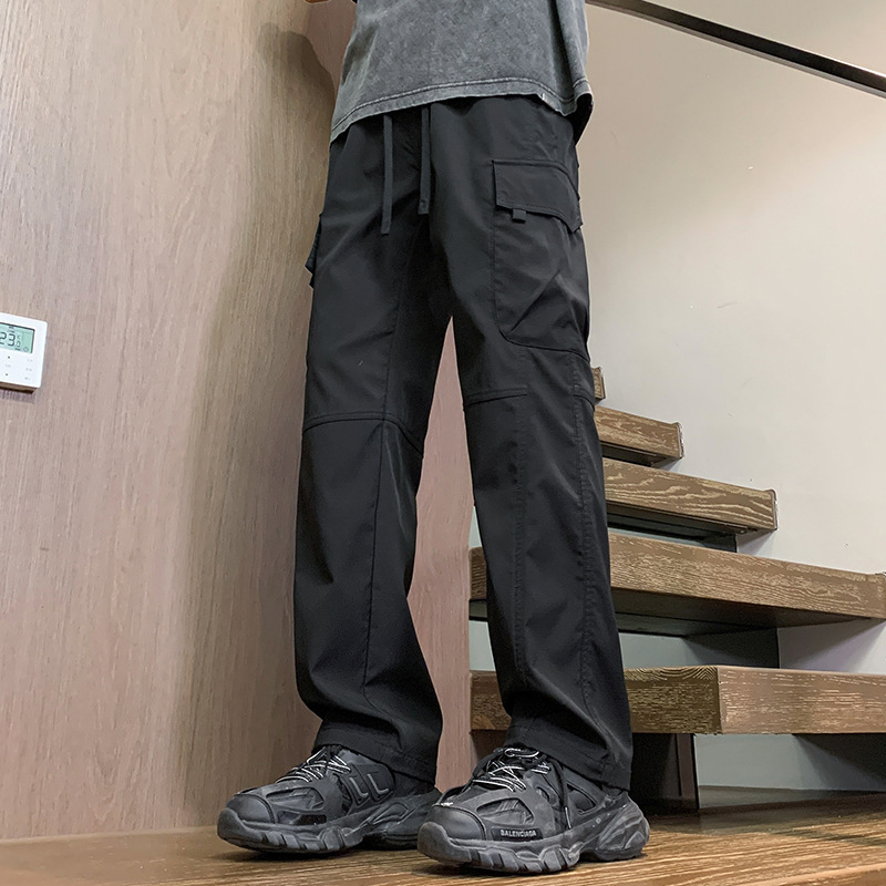 工装ズボン男春秋2025新型ゆるいストレートパンツ防水戸外突撃ズボン男性カジュアルパンツ|undefined