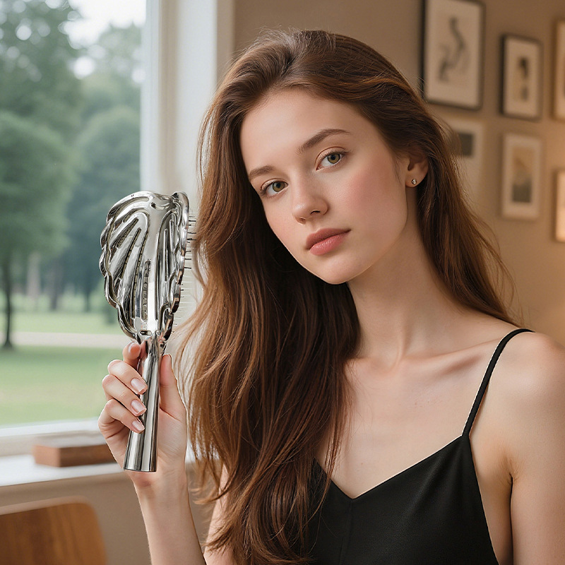 Peine esponjoso, cojín de aire de masaje superior, peine de costillas, peine de pelo largo y rizado para mujer, peine de ángel princesa