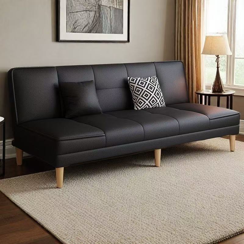 Nordic Style Sofa Chair Cat Scratch Leather Lazy Sofa Foldable Sofa Bed Backrest Sofa Rental House Sofa