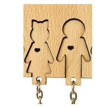 Family Personalized Key Holder 木质情侣钥匙扣墙壁挂钥匙挂架