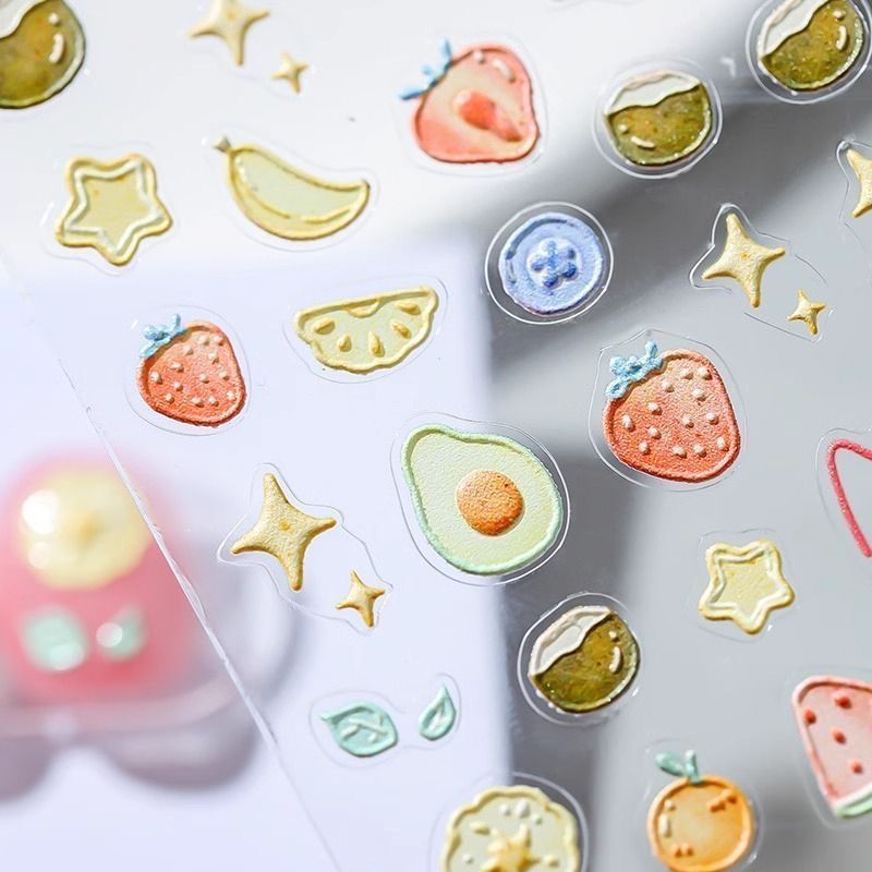 Three dimensional nail stickers
