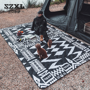 Three Little Donkeys Blackened picnic mat Camping Machine Wash Thickened Moisture-proof Mat Beach Park Outdoor Portable Mat