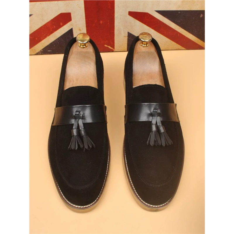 Новые мужские бритвенные ветры с острым педалью кисточки матовая кожаная повседневная кожаная обувь корейская стилистская ленивая обувь