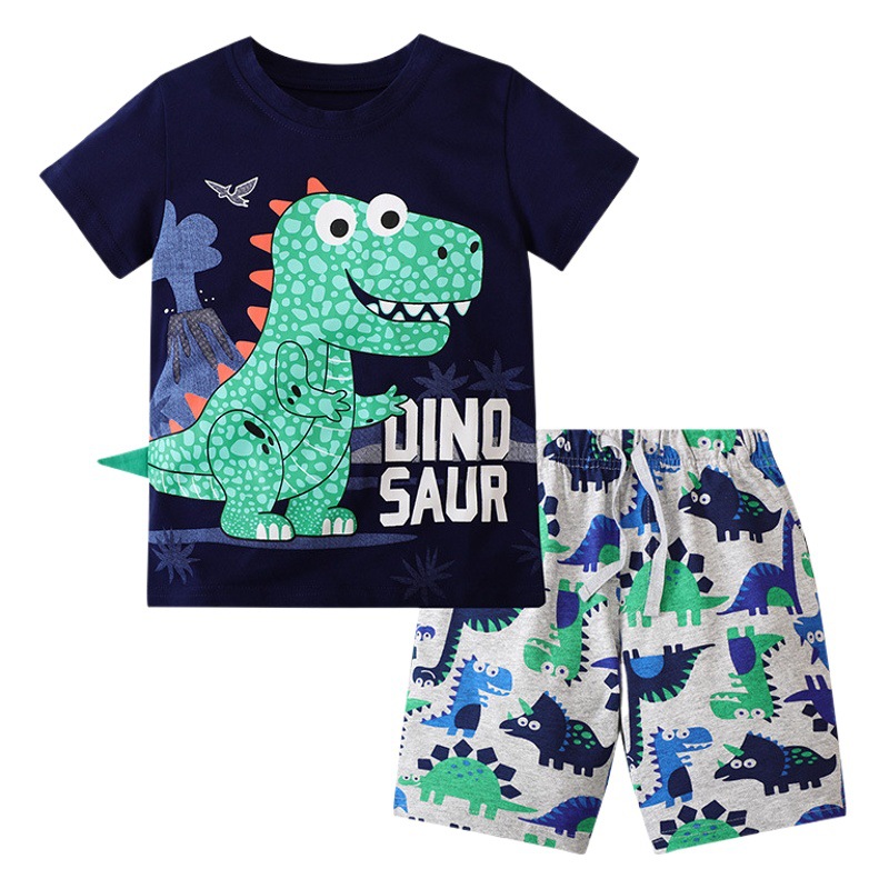 Traje de manga corta para niños, camiseta, traje de verano, traje de manga corta para niños, camiseta para niños, pantalones de chándal, ropa de dos piezas para niños