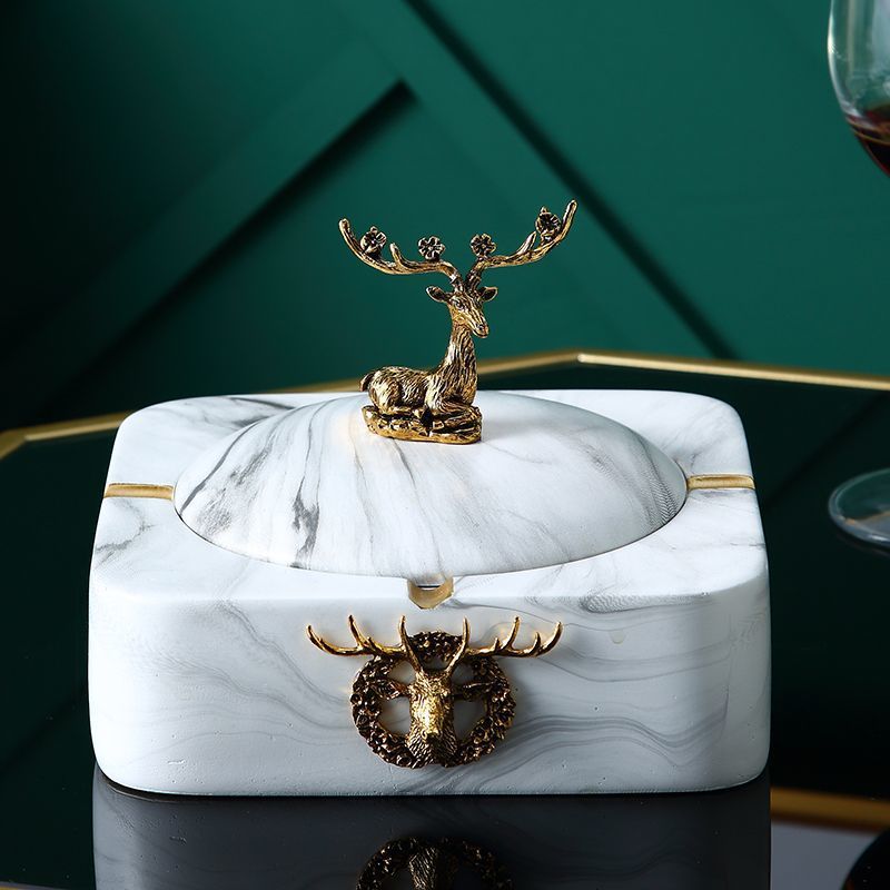 (2개) 유럽식 재떨이 거실 사무실 뚜껑 안티 플라이 애쉬 재떨이 복고풍 패션 홈 장식 장식품